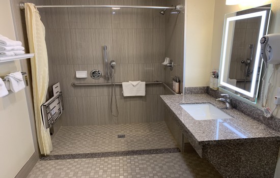 Accessible Private Bathroom With Roll-In Shower 